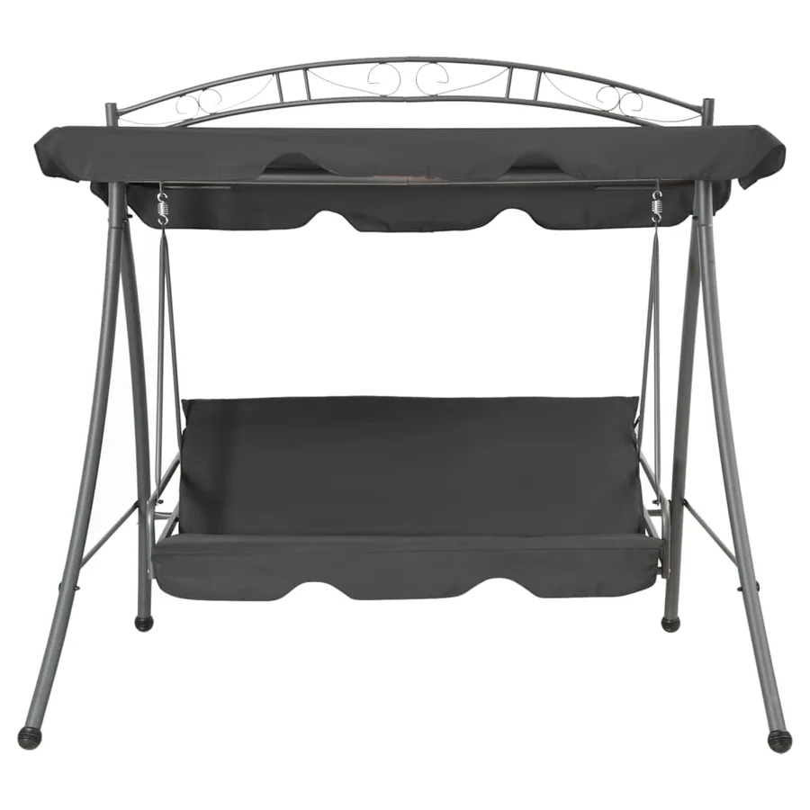 Balancelle convertible à auvent Anthracite 198x120x205 cm Acier - 2
