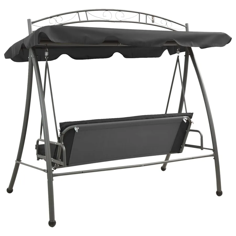 Balancelle convertible à auvent Anthracite 198x120x205 cm Acier - 4