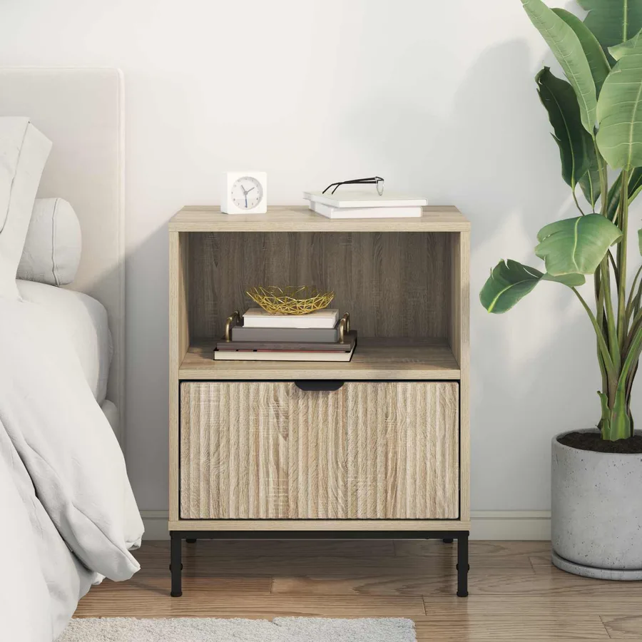 Cabinet de chevet avec tiroir Chêne sonoma 49 x 36 x 61 cm - 4