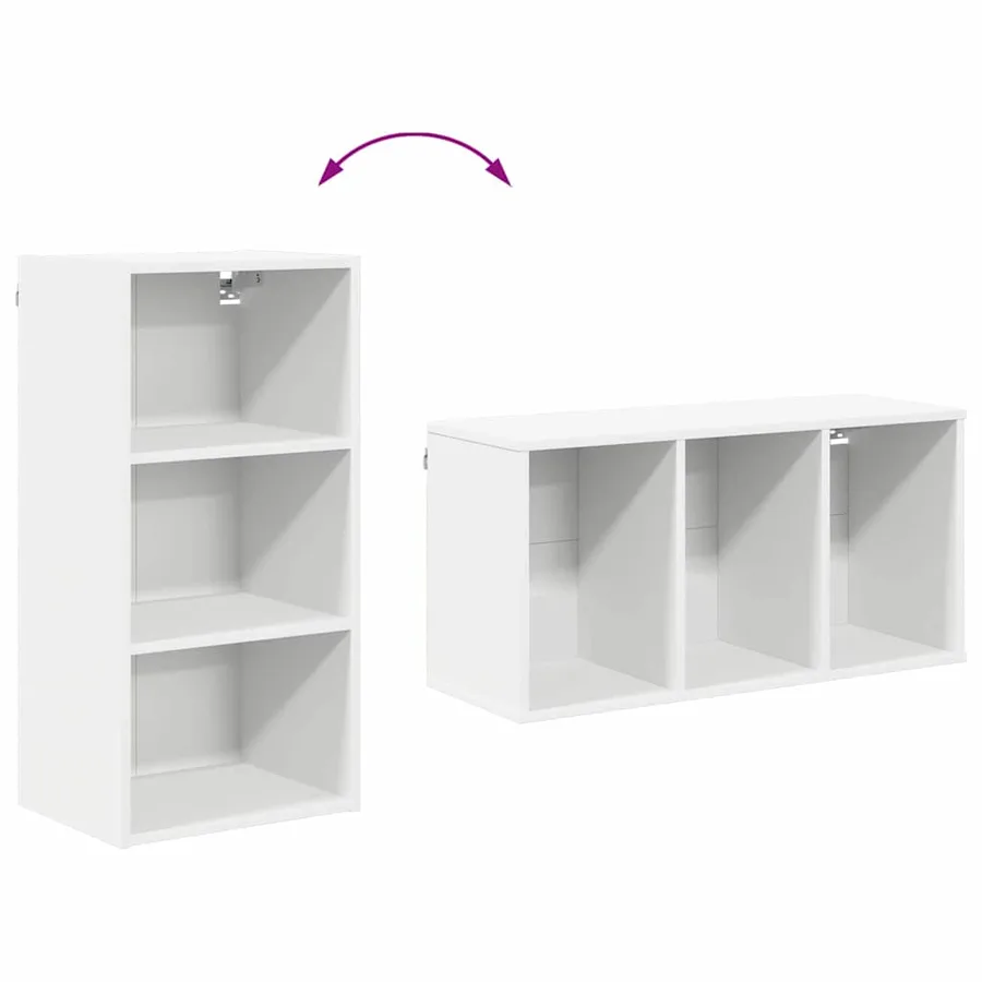 Armoire suspendue Blanc 40 x 29,5 x 80 cm Bois d'ingénierie - 8