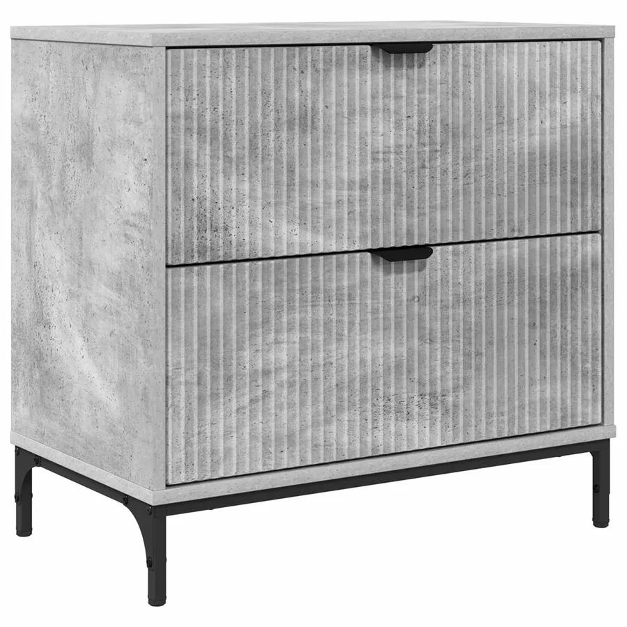 Table de chevet Gris béton 63,5 x 36 x 61 cm Bois d'ingénierie - 2