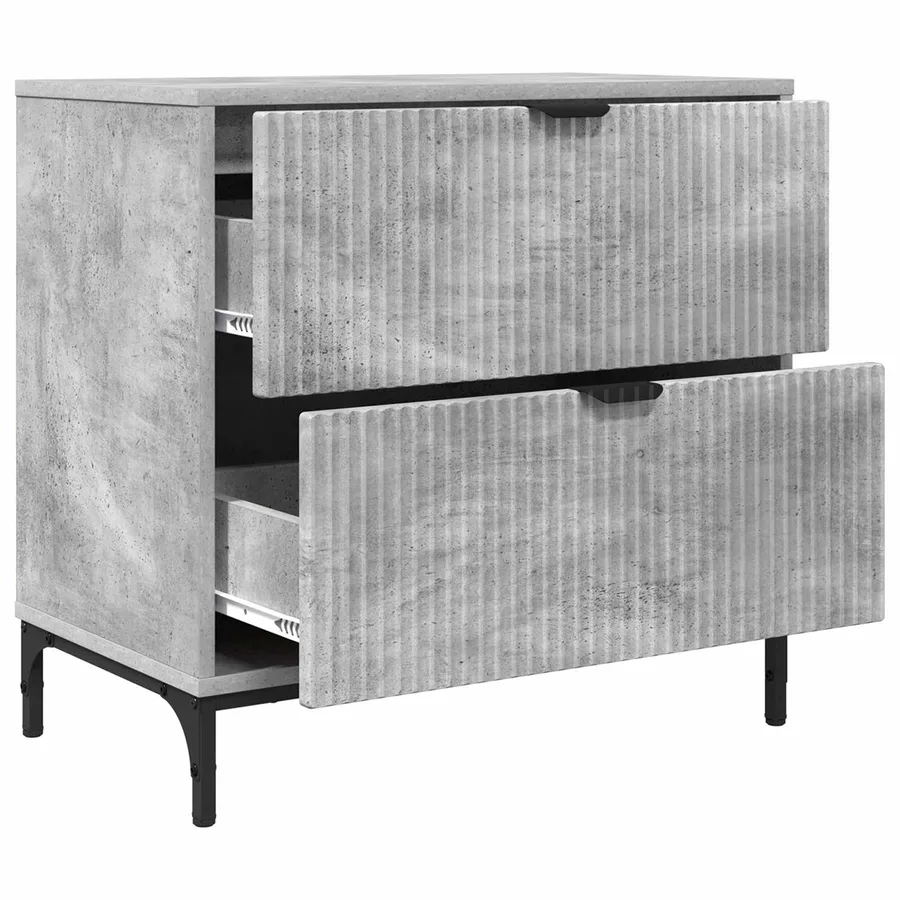 Table de chevet Gris béton 63,5 x 36 x 61 cm Bois d'ingénierie - 5
