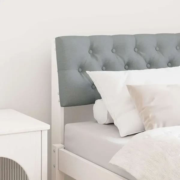 Tête de lit capitonnée Gris clair 80 cm Pin massif