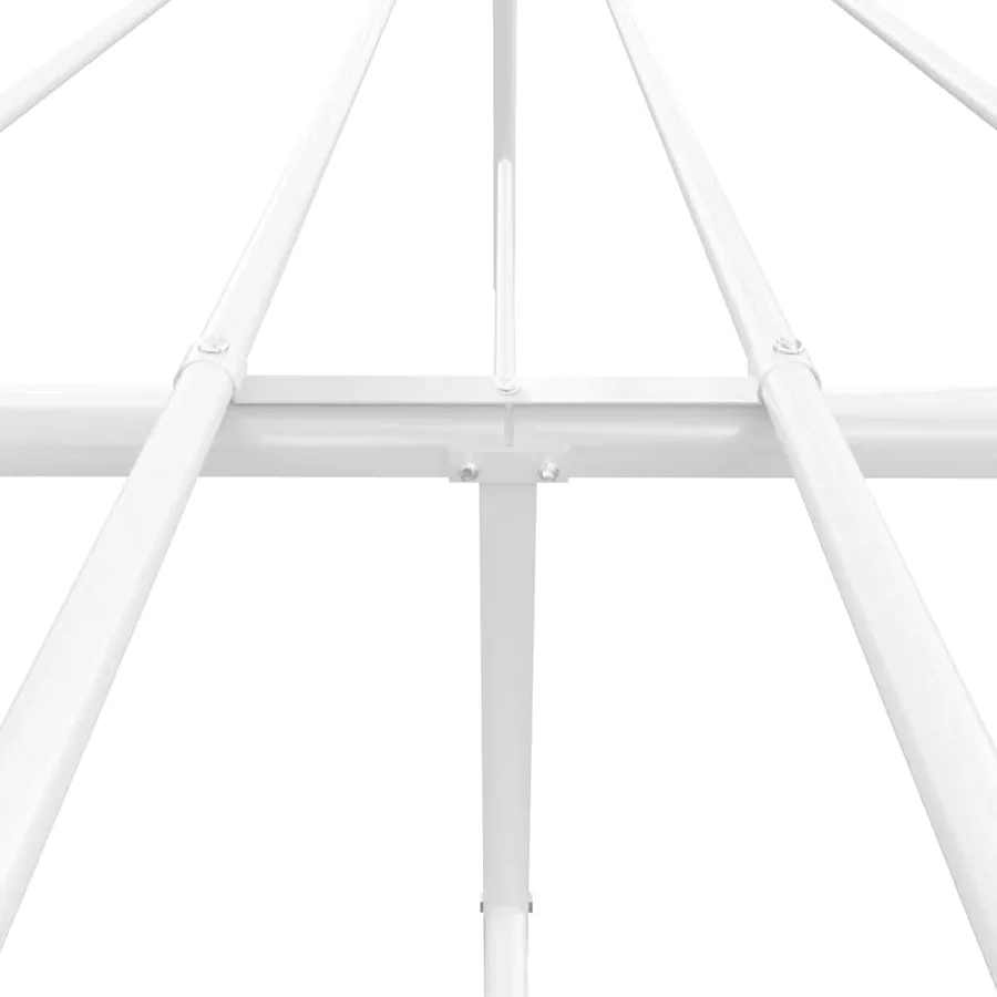 Cadre de lit métal sans matelas et tête de lit blanc 160x200 cm - 8