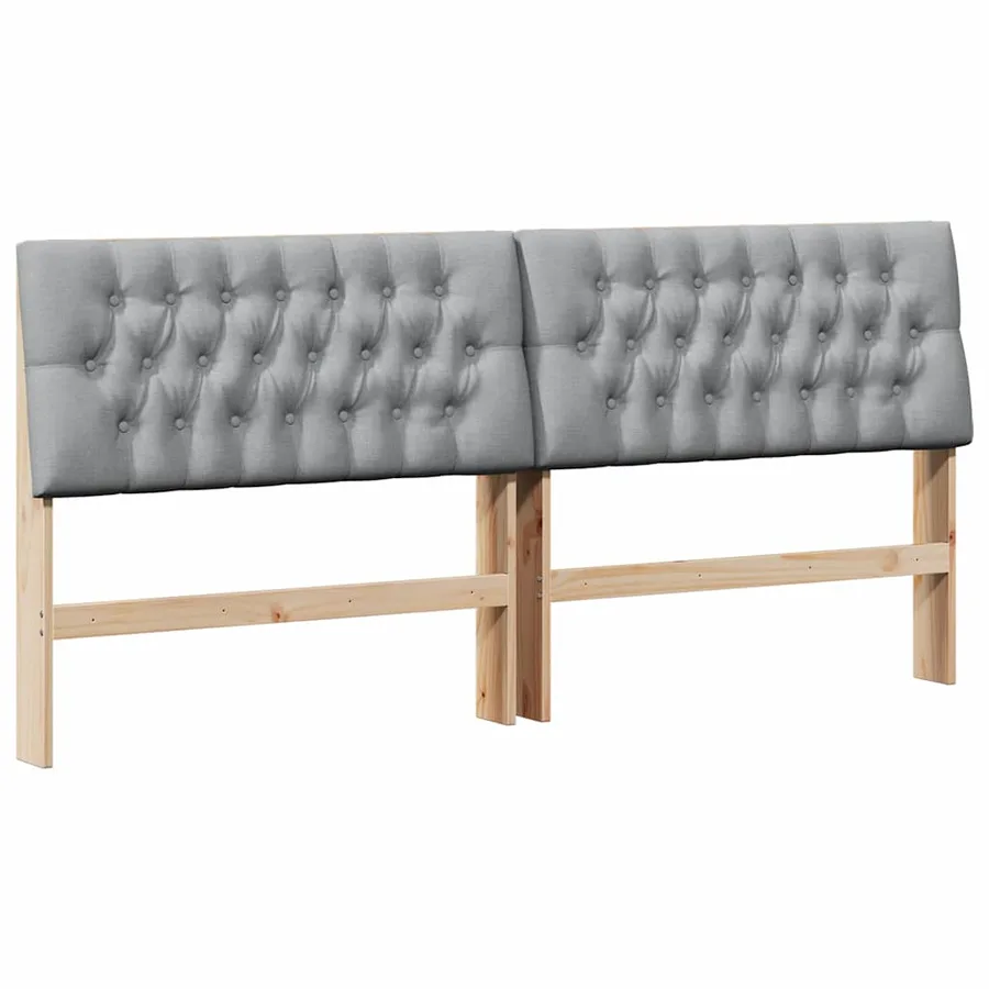 Tête de lit capitonnée Gris clair 200 cm Pin massif - 2
