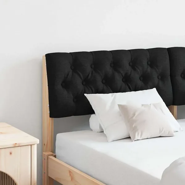 Tête de lit capitonnée Noir 160 cm Pin massif