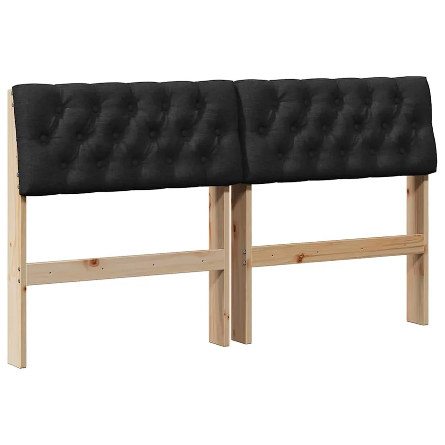 Tête de lit capitonnée Noir 160 cm Pin massif - 2