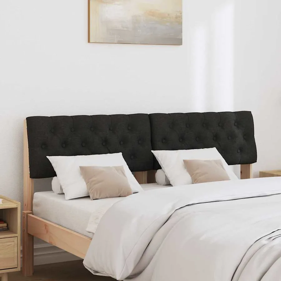 Tête de lit capitonnée Noir 160 cm Pin massif - 3