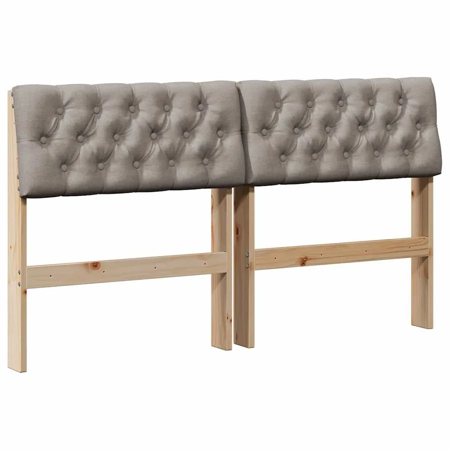 Tête de lit capitonnée Taupe 150 cm Pin massif - 2