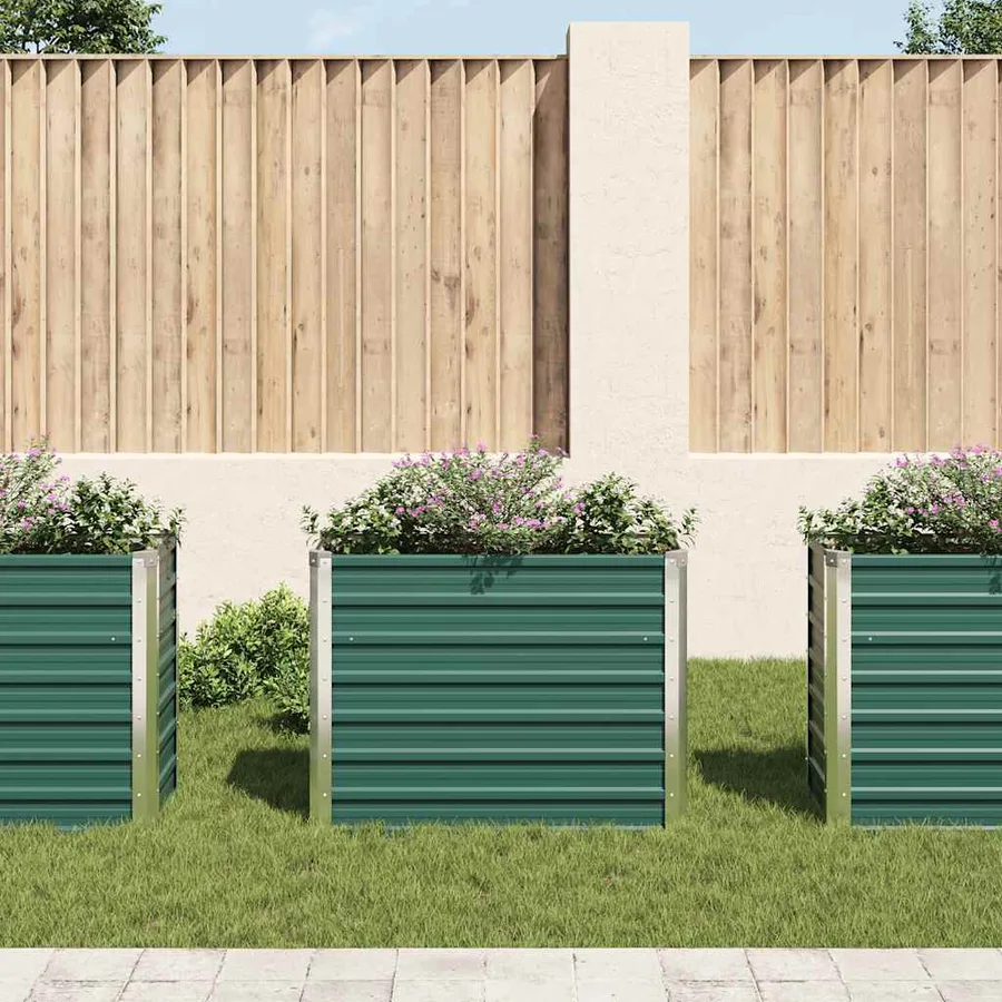 Lit surélevé de jardin Acier galvanisé 100x40x77 cm Vert - 3