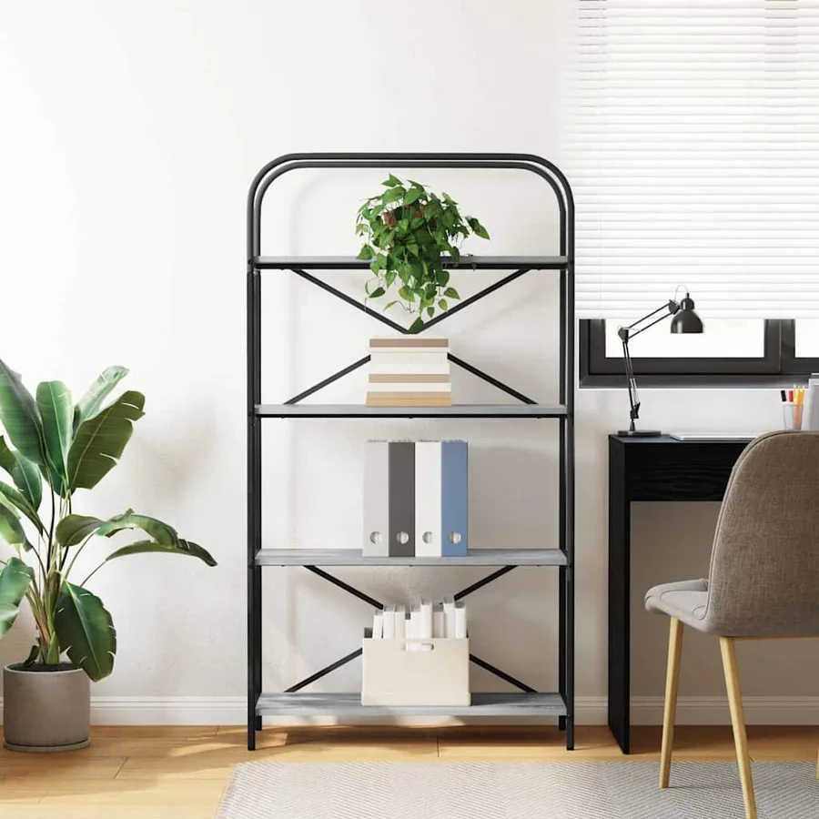 Étagère Gris Sonoma 80 x 30 x 146 cm Bois d'ingénierie - 4