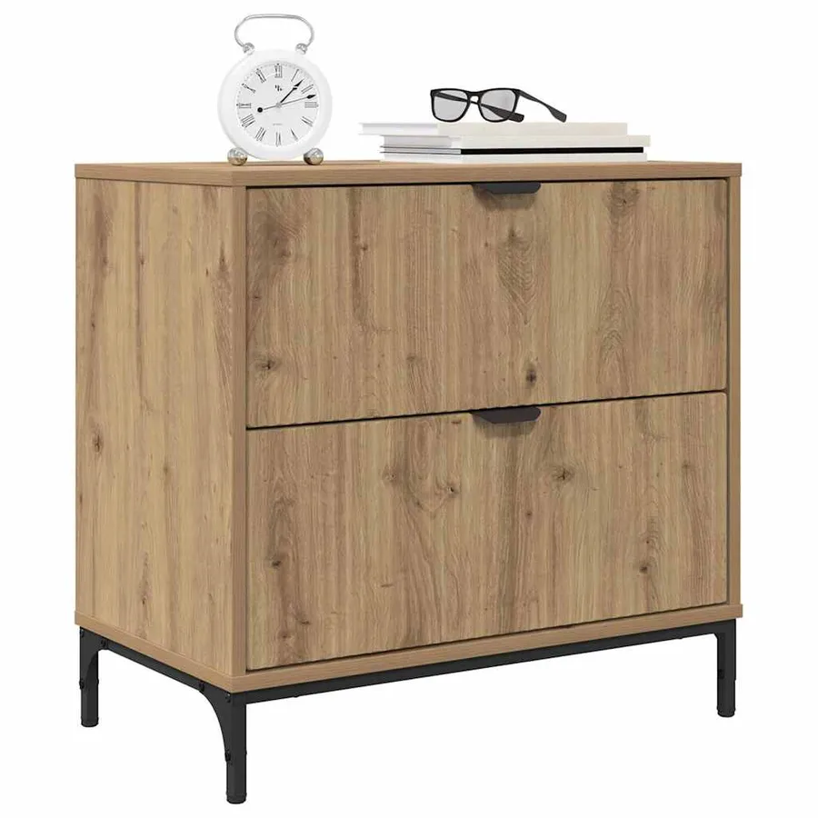 Table de chevet chêne artisanal 63,5 x 36 x 61 cm - 3