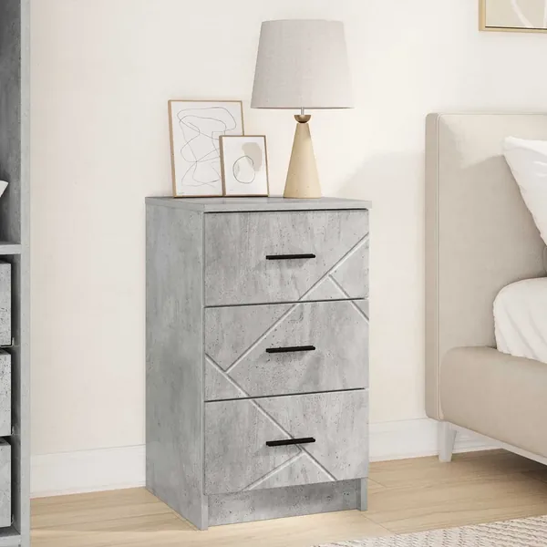 Cabinet de chevet Gris béton 38 x 38 x 66 cm Bois d'ingénierie