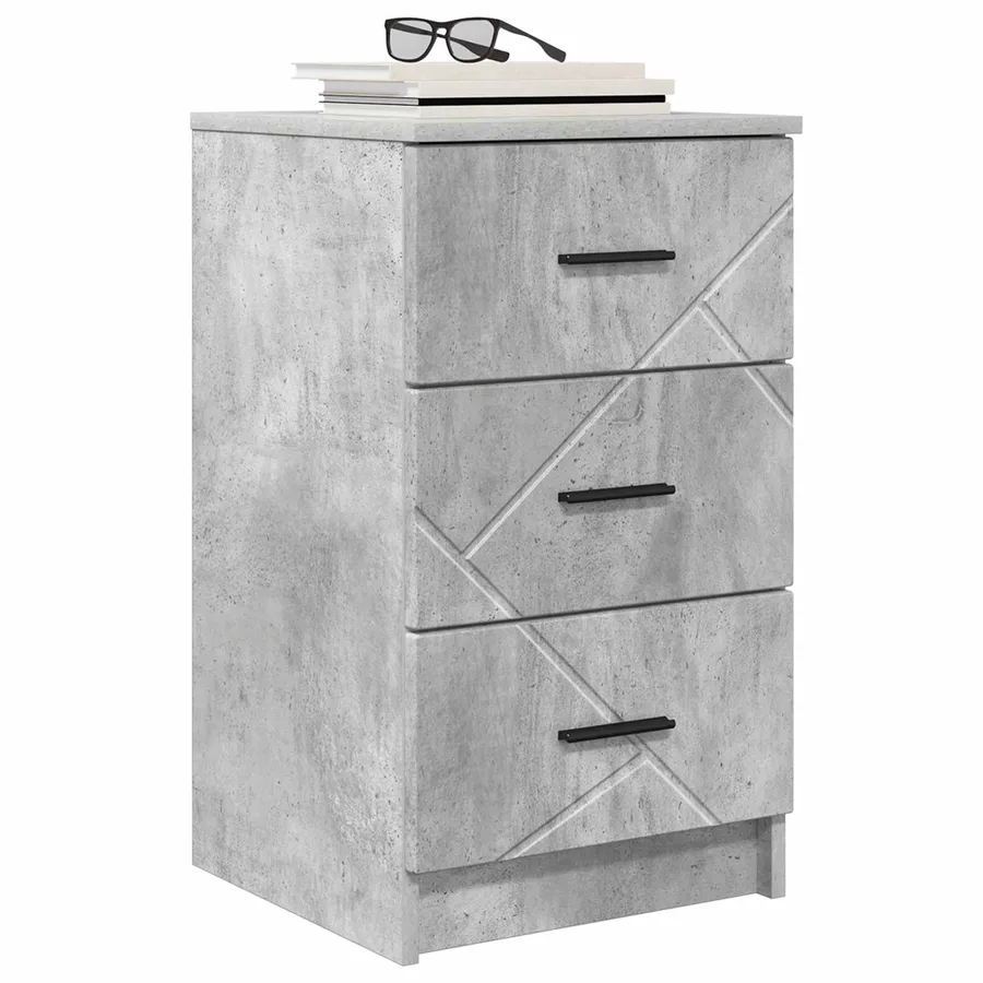 Cabinet de chevet Gris béton 38 x 38 x 66 cm Bois d'ingénierie - 3