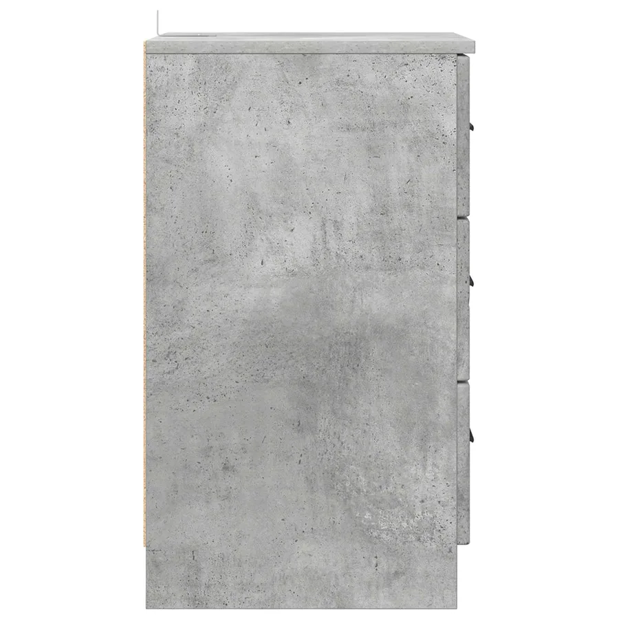 Cabinet de chevet Gris béton 38 x 38 x 66 cm Bois d'ingénierie - 7