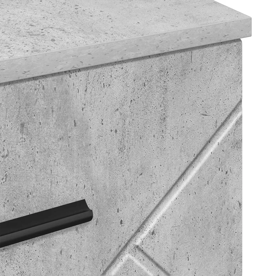 Cabinet de chevet Gris béton 38 x 38 x 66 cm Bois d'ingénierie - 8