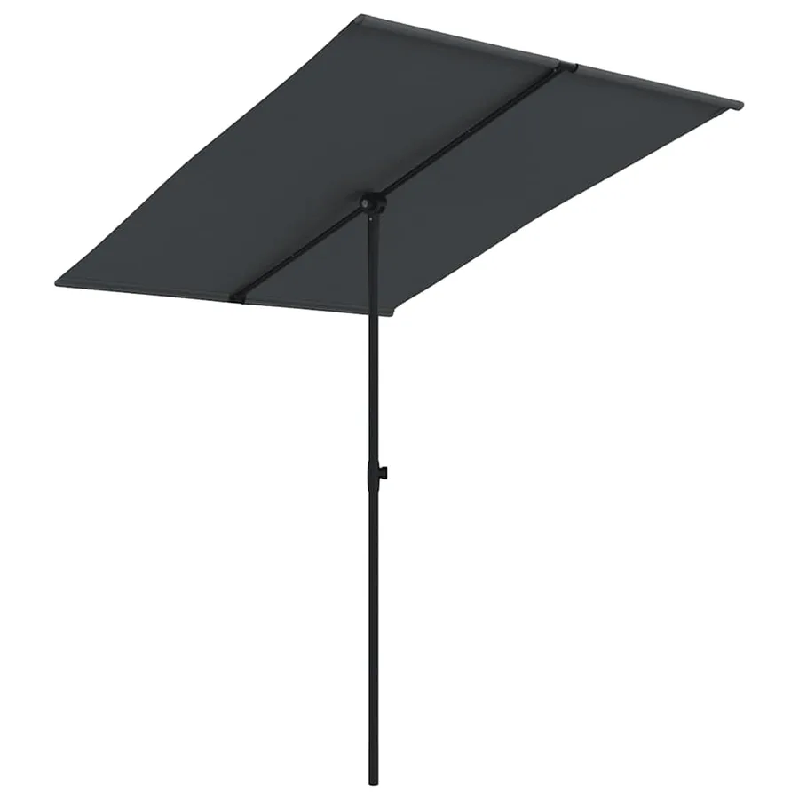 Parasol de jardin avec mât en aluminium 2x1,5 m Noir - 2