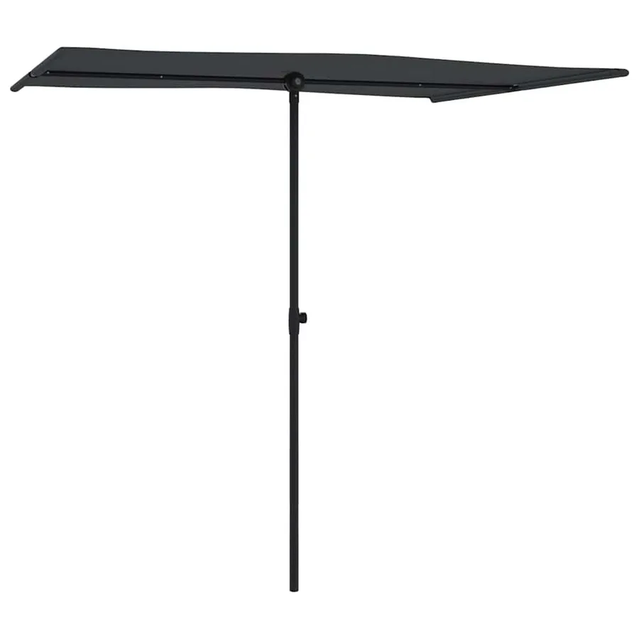 Parasol de jardin avec mât en aluminium 2x1,5 m Noir - 3
