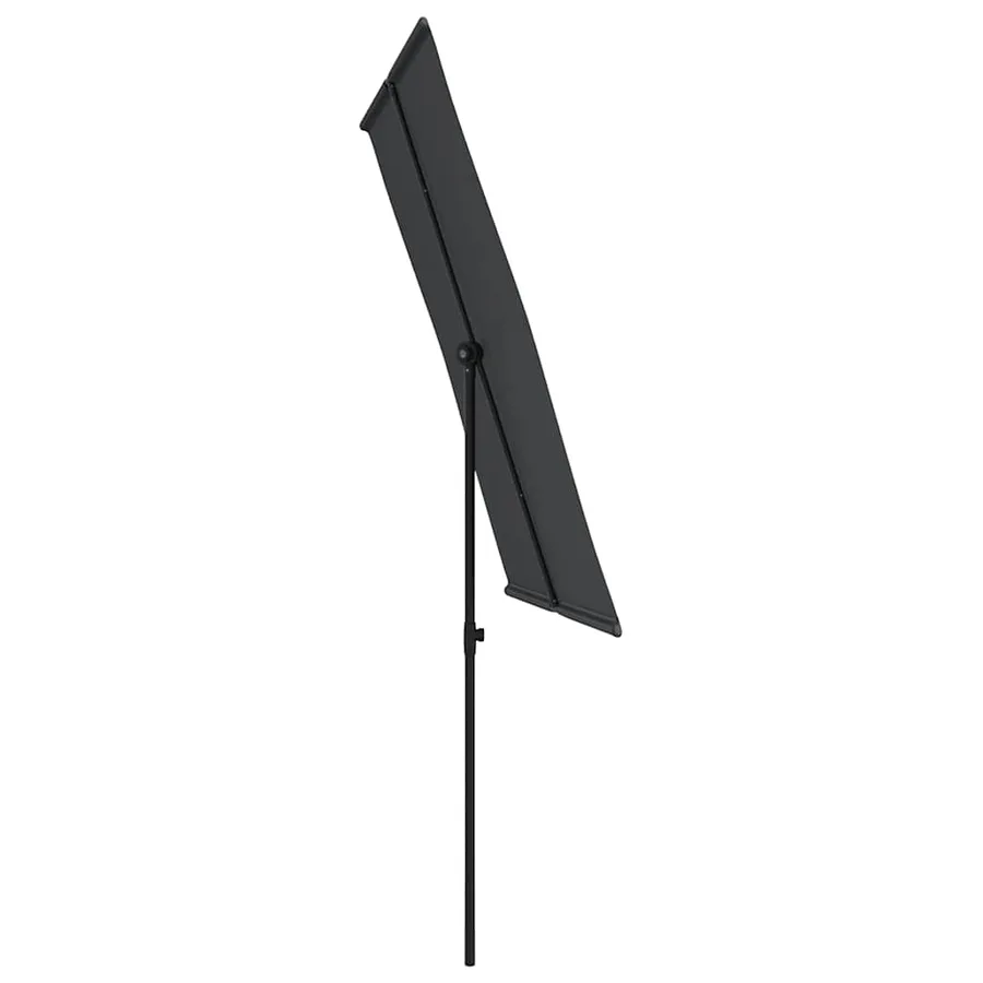 Parasol de jardin avec mât en aluminium 2x1,5 m Noir - 5