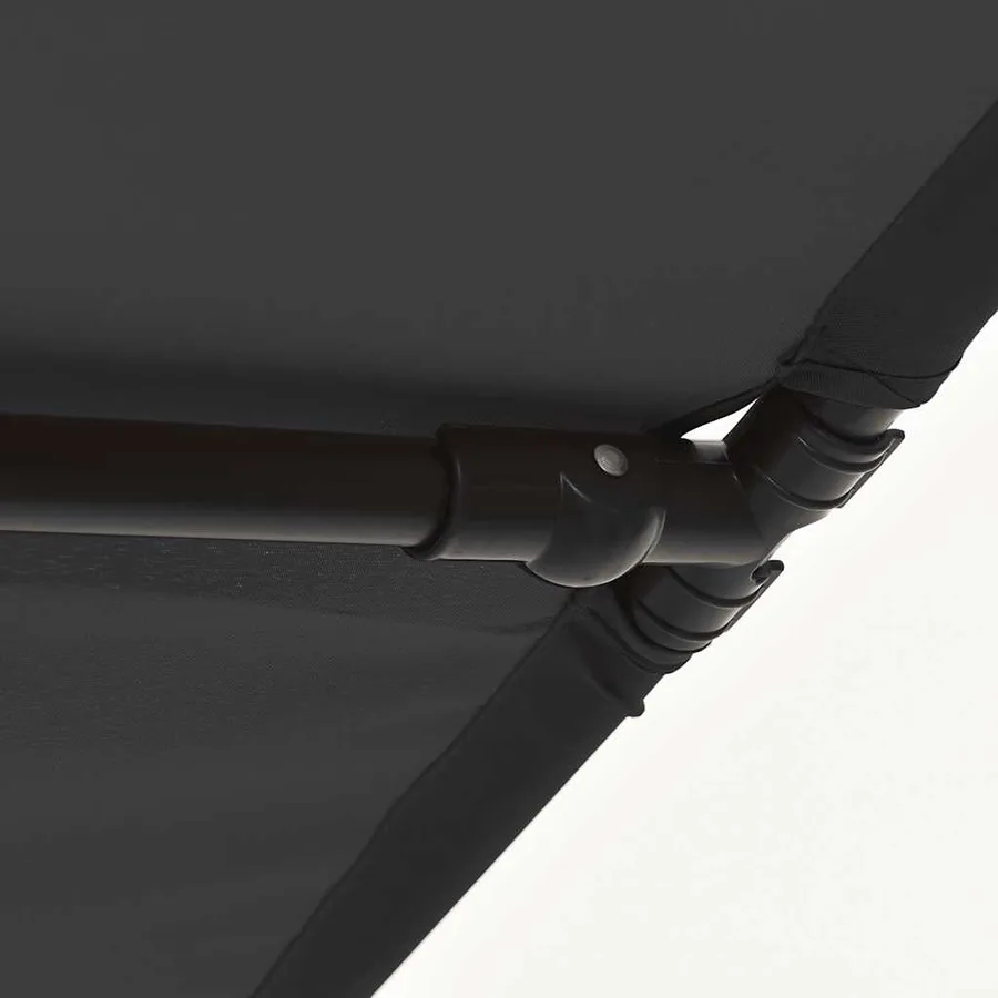 Parasol de jardin avec mât en aluminium 2x1,5 m Noir - 9
