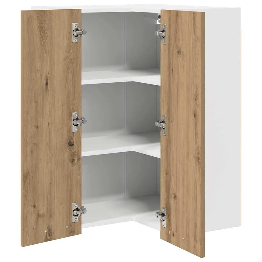 Armoire suspendue Chêne Artisan et Blanc 57 x 57 x 80 cm - 5