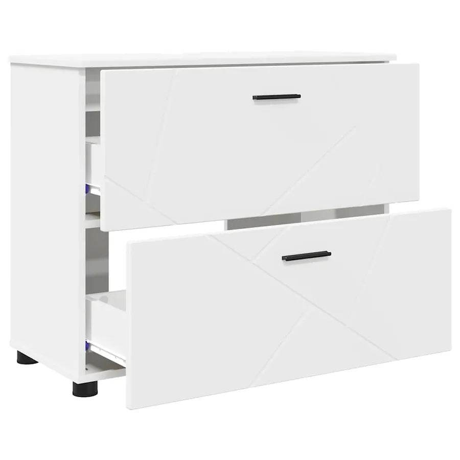 Ensemble de mobilier de salle de bain avec tiroir 3 pcs Blanc - 5