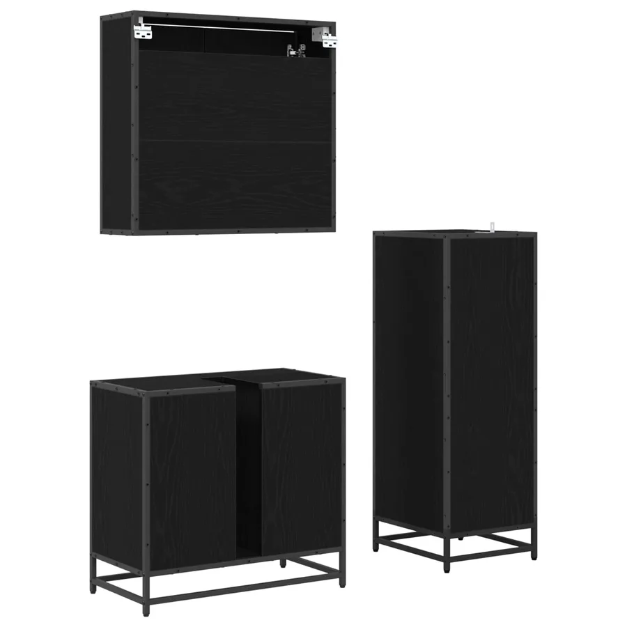 Ensemble de mobilier de salle de bain 3 pcs Chêne noir - 8