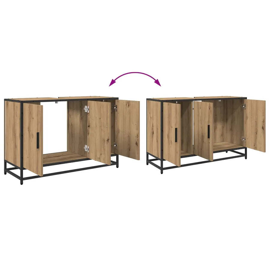 Ensemble de mobilier de salle de bain 3 pc Chêne artisanal - 12
