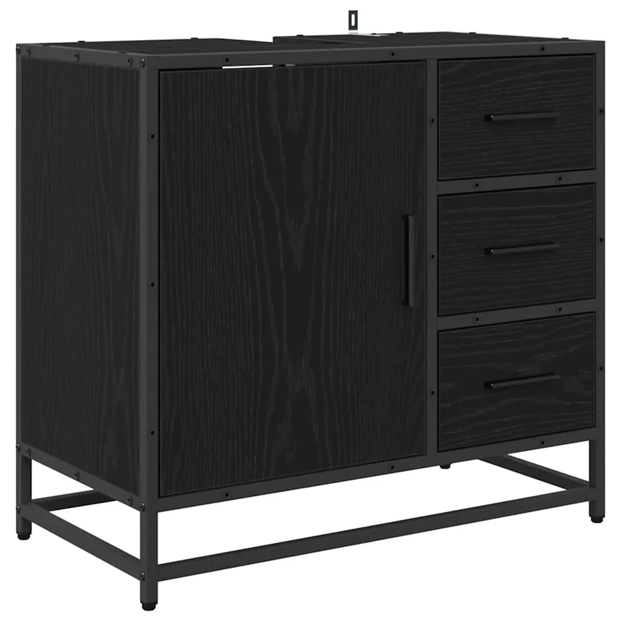 Ensemble de mobilier de salle de bain 4 pcs Chêne noir - 5