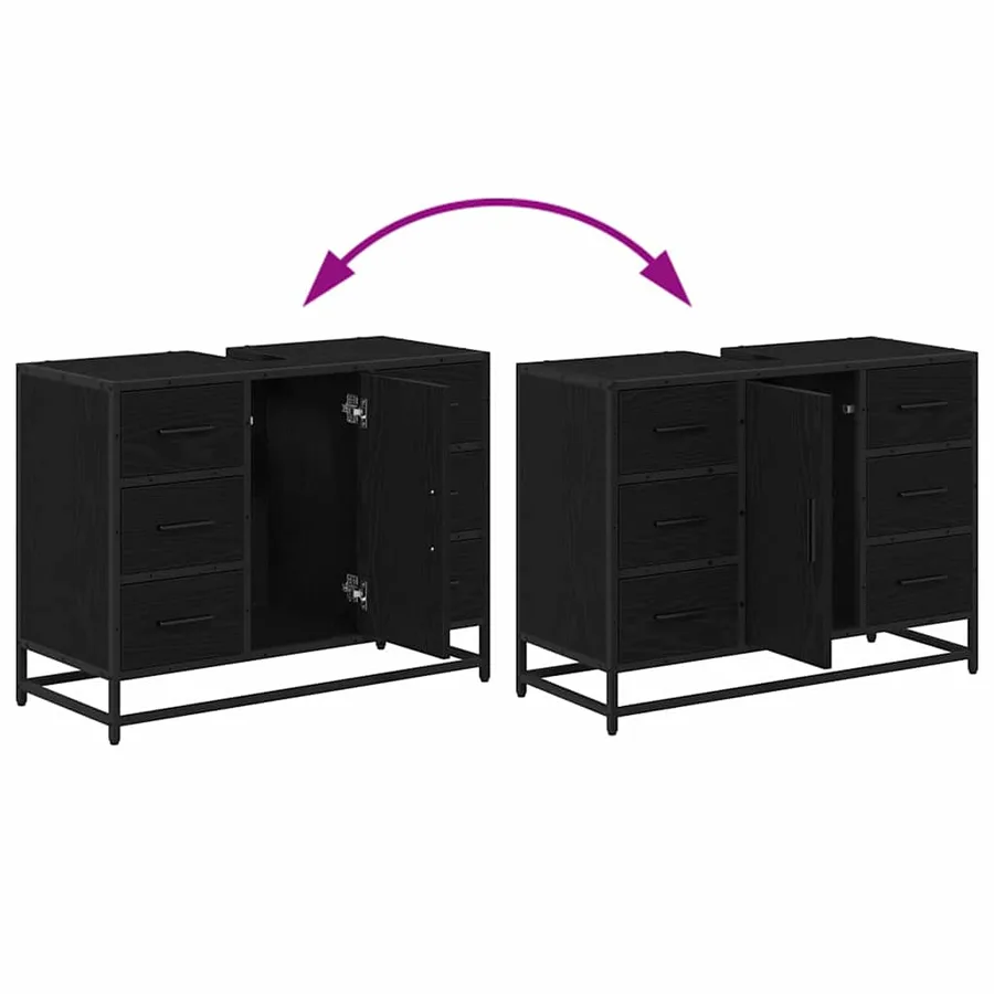 Ensemble de mobilier de salle de bain 2 pcs Chêne noir - 14