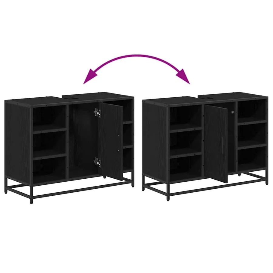 Ensemble de mobilier de salle de bain 2 pcs Chêne noir - 14