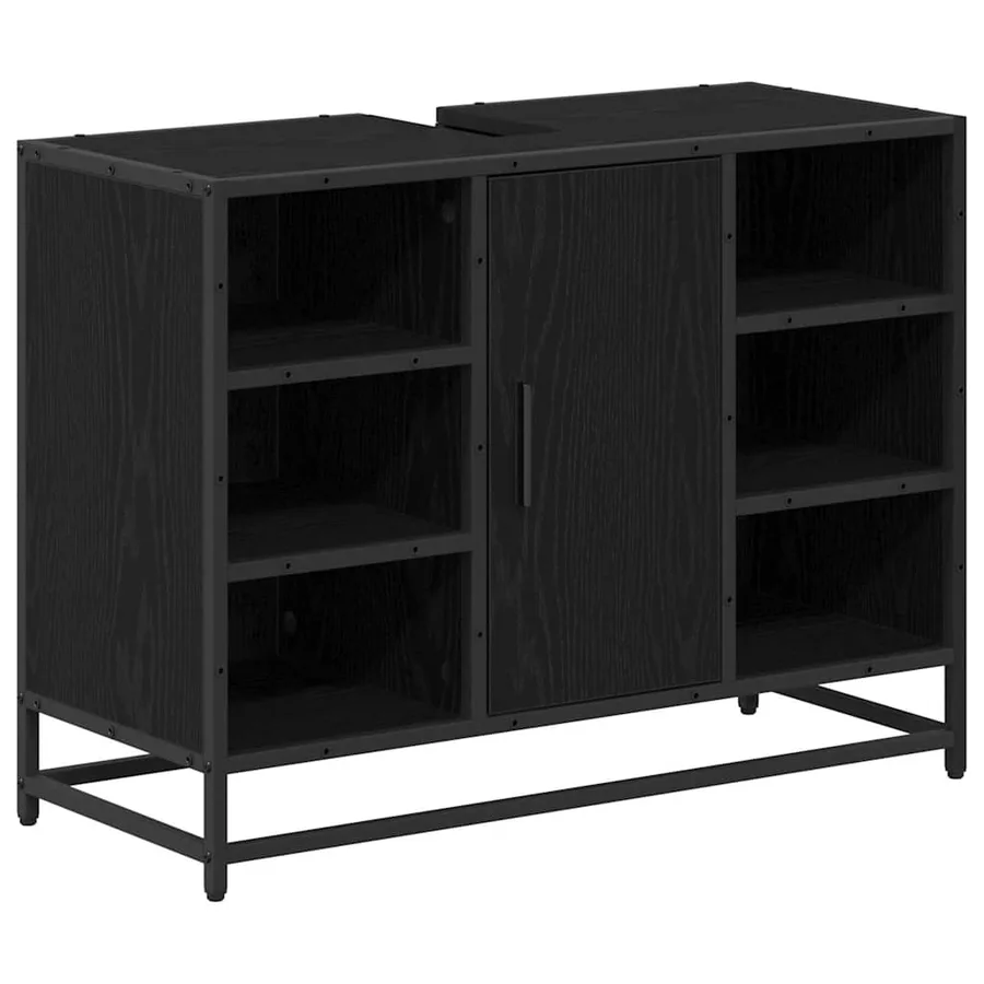 Ensemble de mobilier de salle de bain 2 pcs Chêne noir - 6