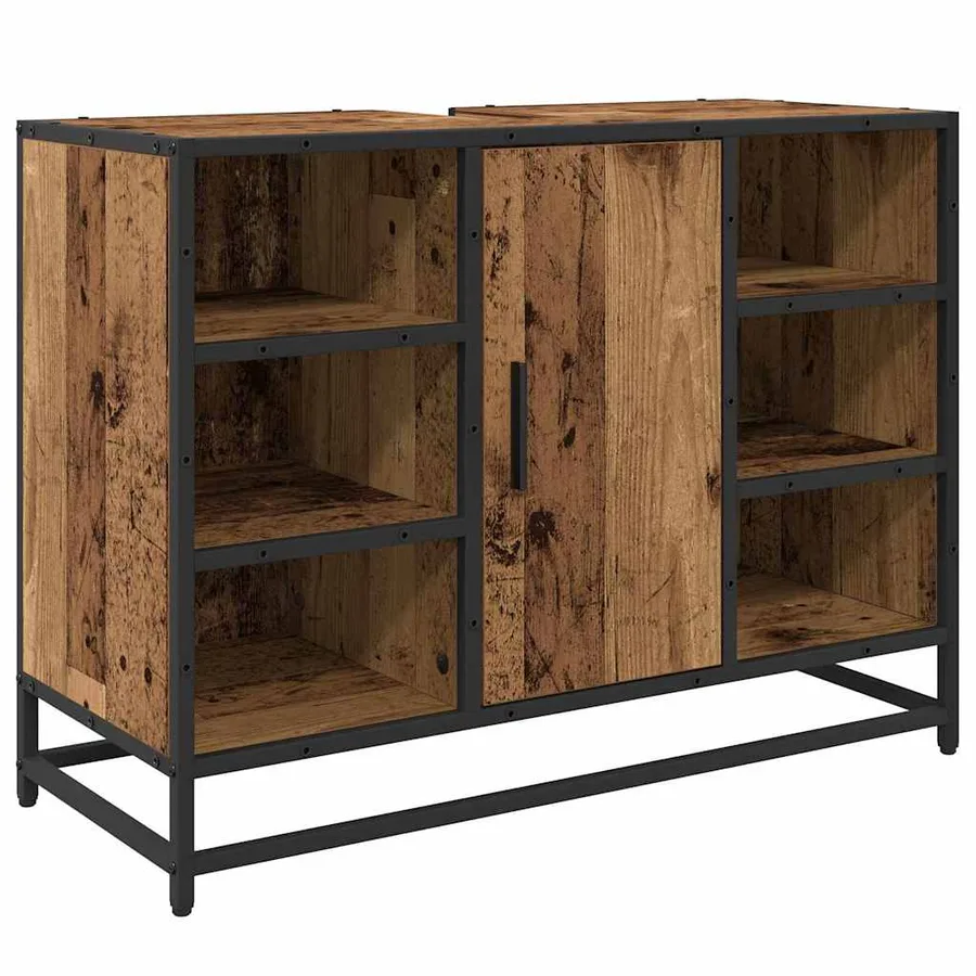 Ensemble de mobilier de salle de bain 3 pcs Bois Ancien - 5