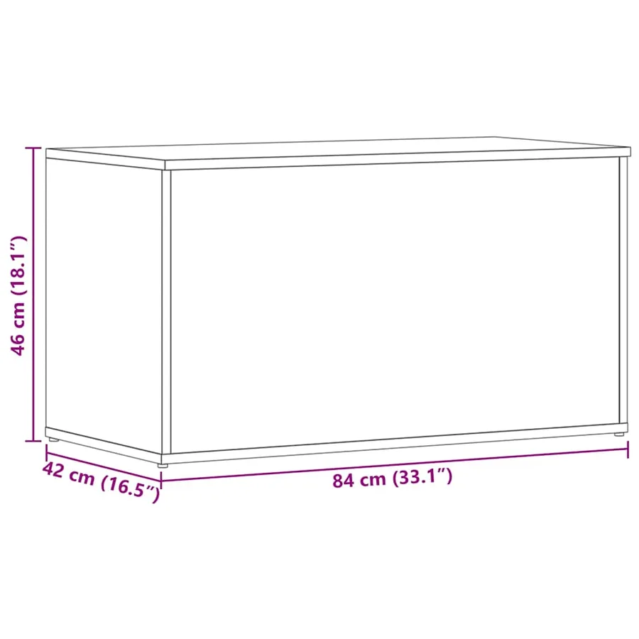 Coffre de rangement Blanc 84x42x46 cm Bois d'ingénierie - 12