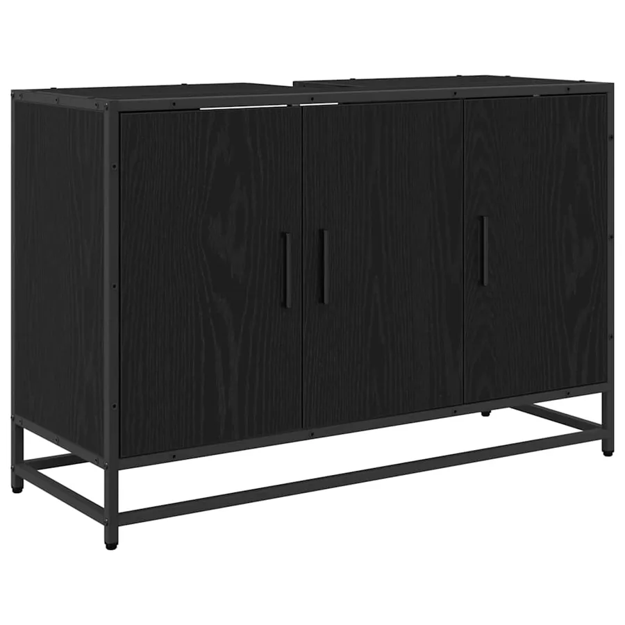Ensemble de mobilier de salle de bain 3 pcs Chêne noir - 5