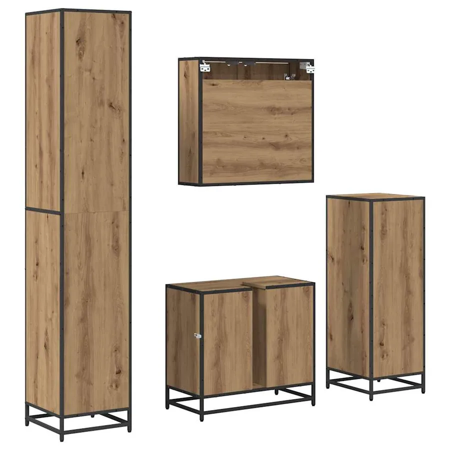 Ensemble de mobilier de salle de bain 4 pc Chêne artisanal - 10