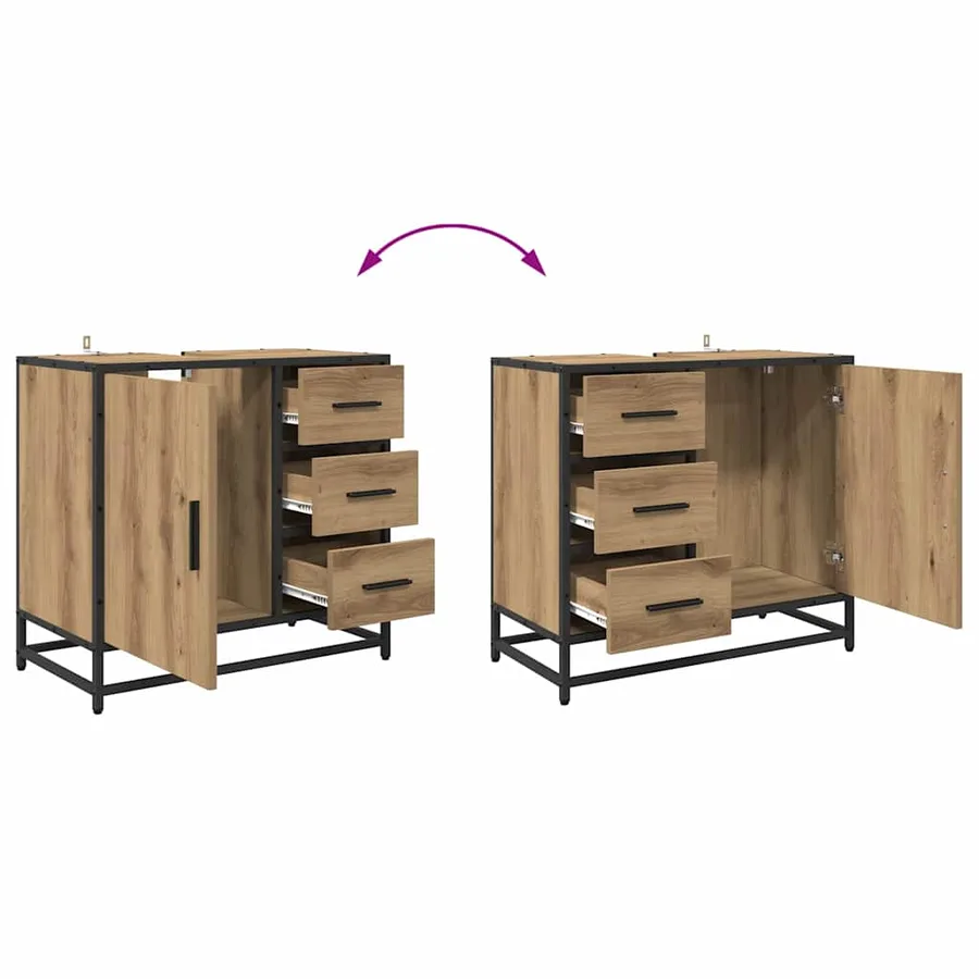 Ensemble de mobilier de salle de bain 2 pc Chêne artisanal - 14