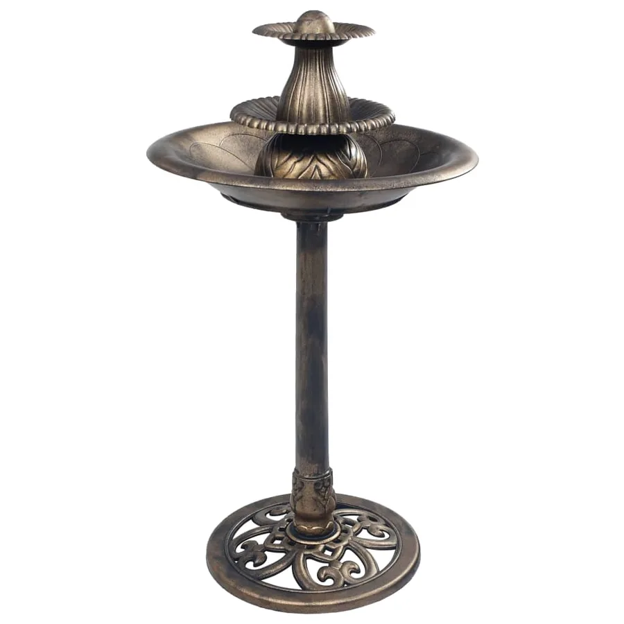 Bain pour oiseaux avec fontaine Bronze 50x91 cm Plastique - 2