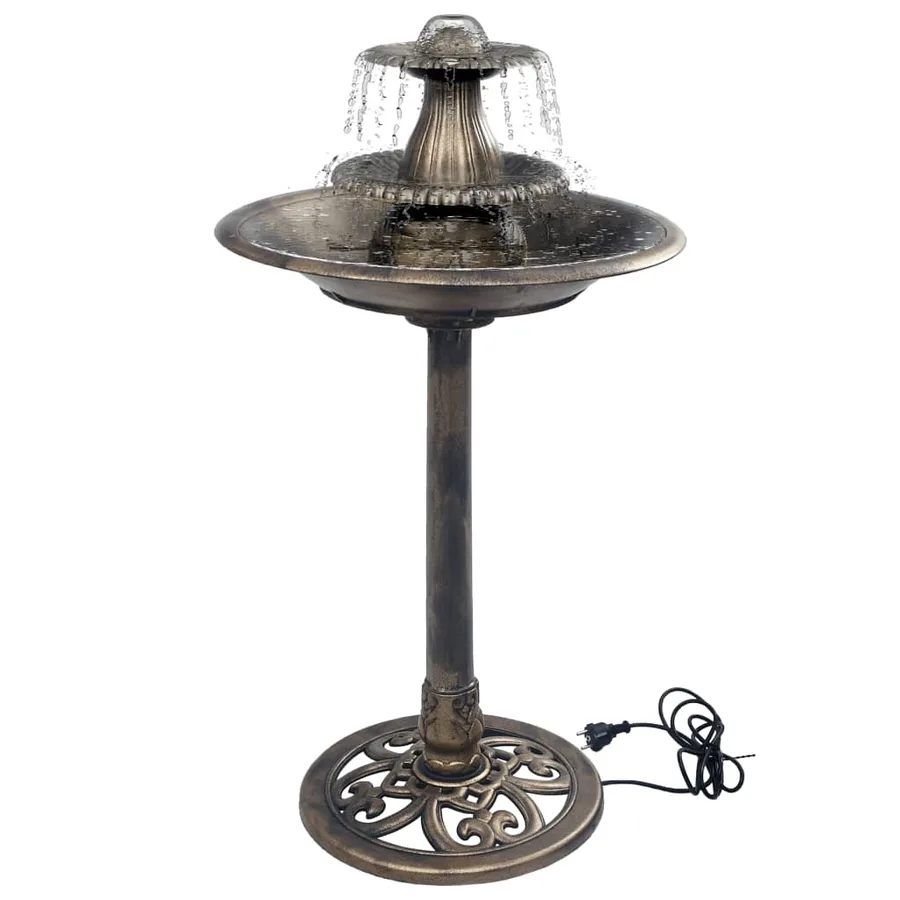 Bain pour oiseaux avec fontaine Bronze 50x91 cm Plastique - 7