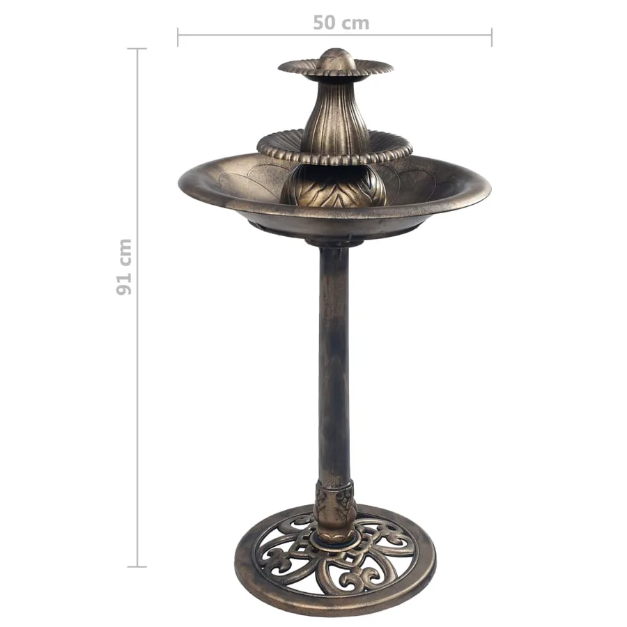 Bain pour oiseaux avec fontaine Bronze 50x91 cm Plastique - 8