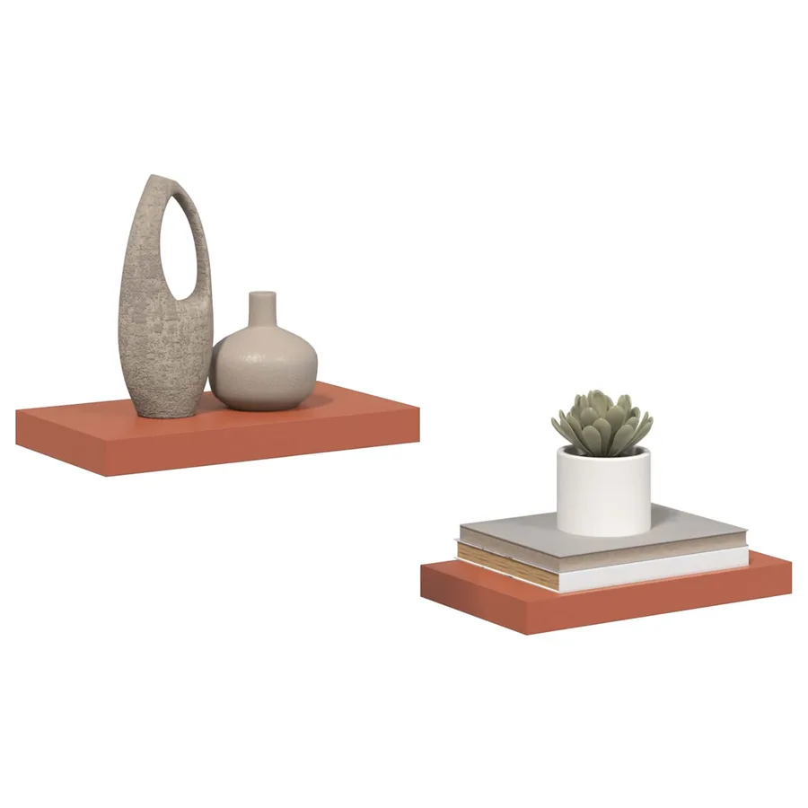 Étagère Murale 2 pcs Rouge 40 x 23,5 x 4 cm Bois d'ingénierie - 3