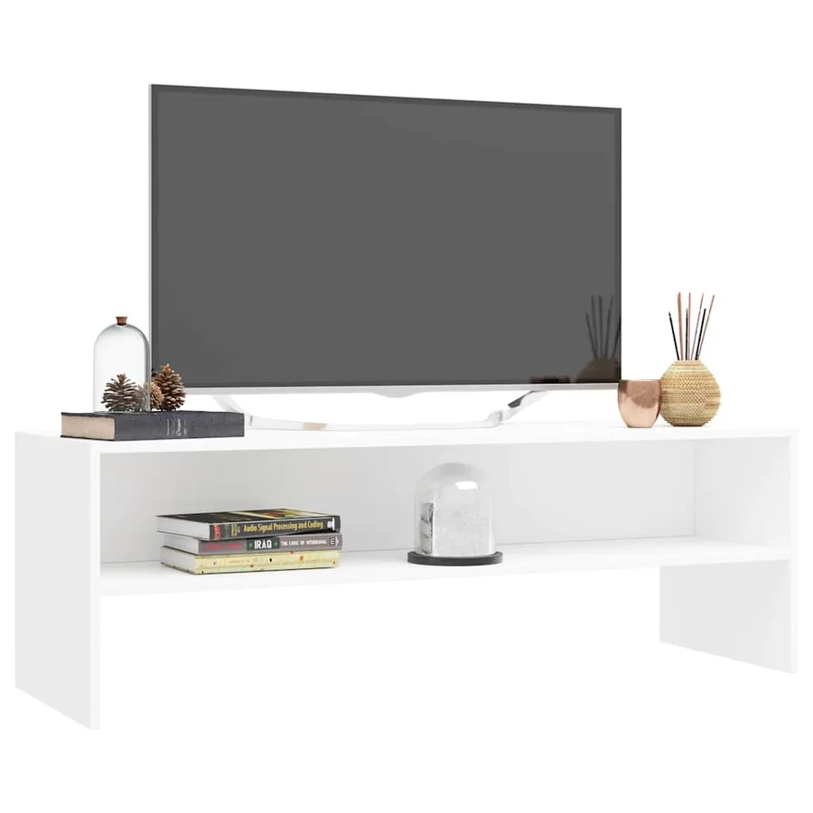Meuble TV Blanc 120x40x40 cm Bois d'ingénierie - 3