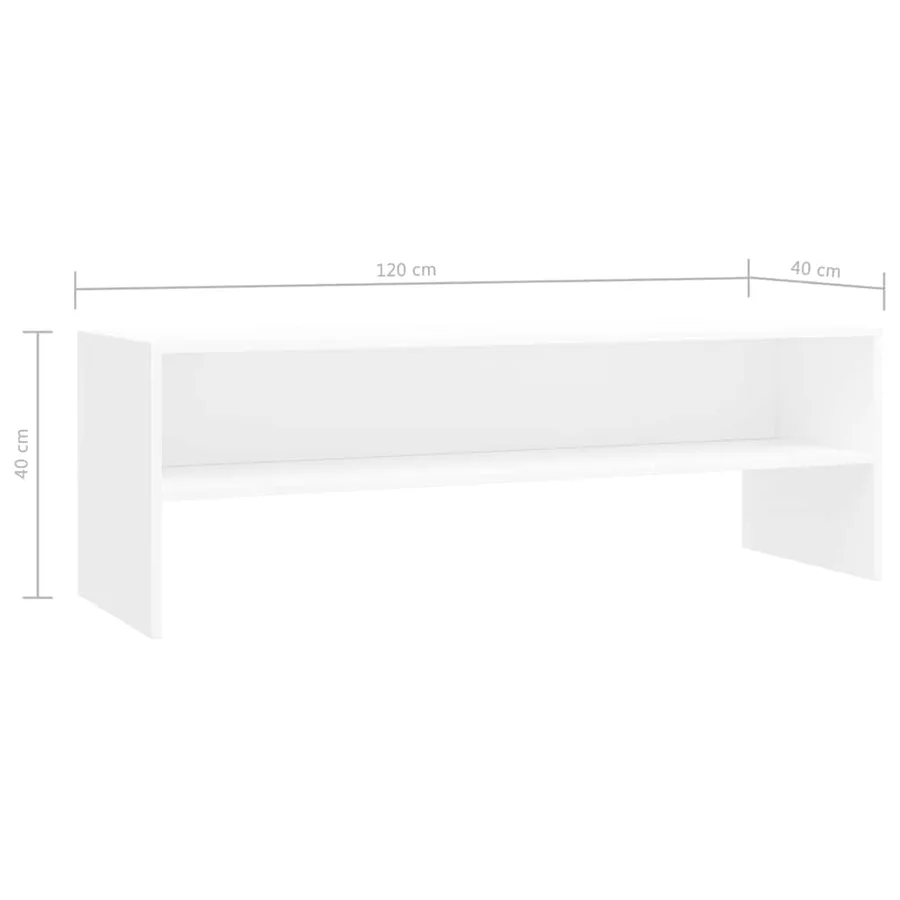 Meuble TV Blanc 120x40x40 cm Bois d'ingénierie - 6