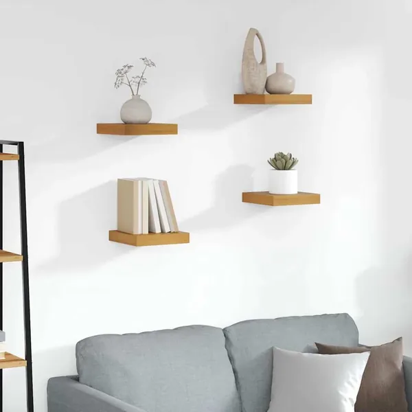 Étagère Murale 4 pcs Marron 23 x 23,5 x 4 cm Bois d'ingénierie