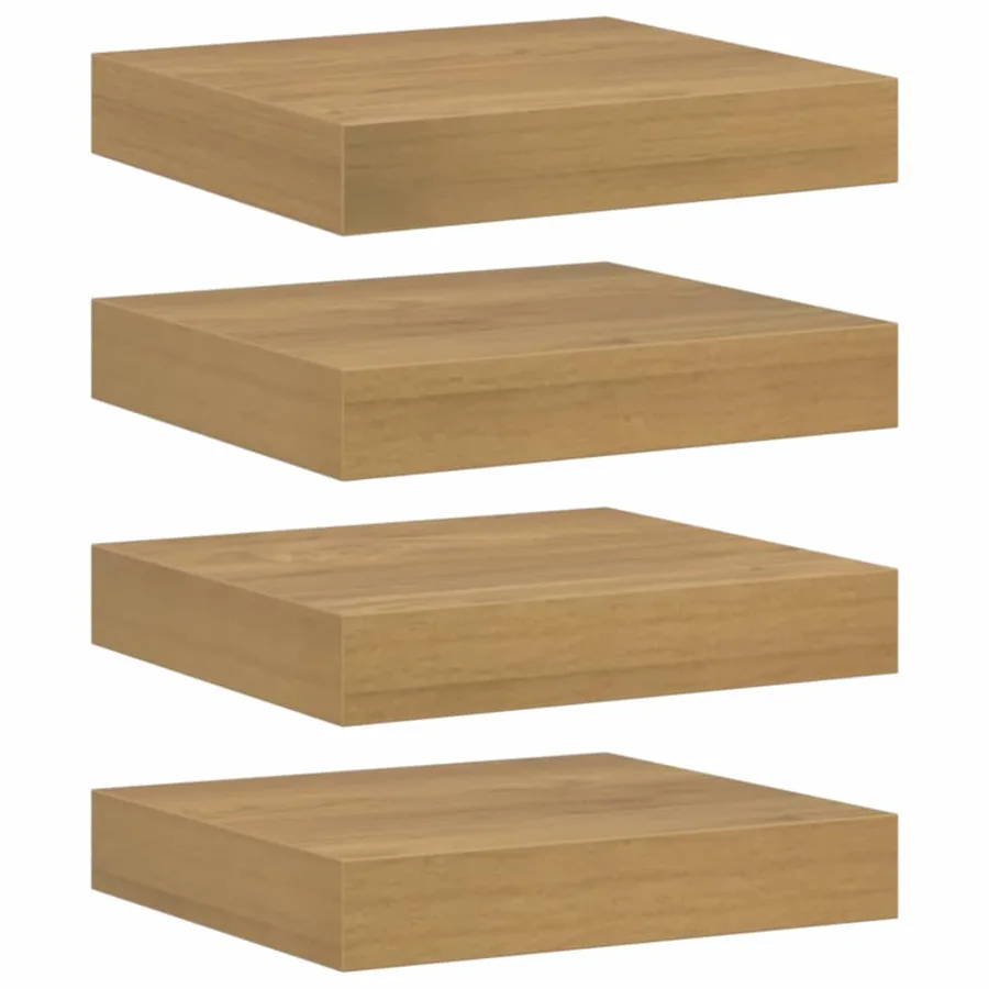 Étagère Murale 4 pcs Marron 23 x 23,5 x 4 cm Bois d'ingénierie - 2