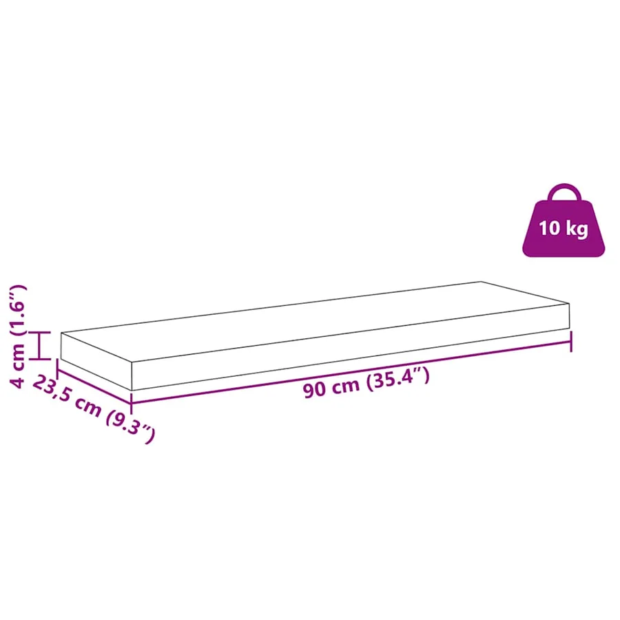 Étagère Murale 2 pcs Marbre blanc 90 x 23,5 x 4 cm - 16