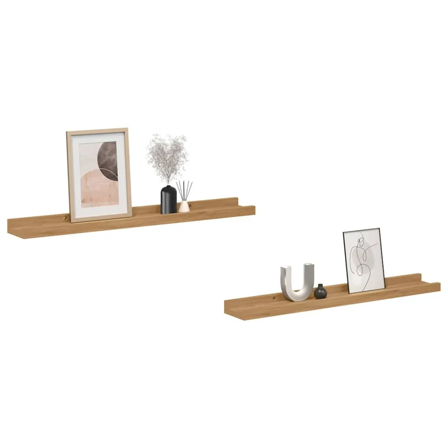 Étagère Murale Montage mural 2 pcs Marron 60 x 9 x 3 cm - 3