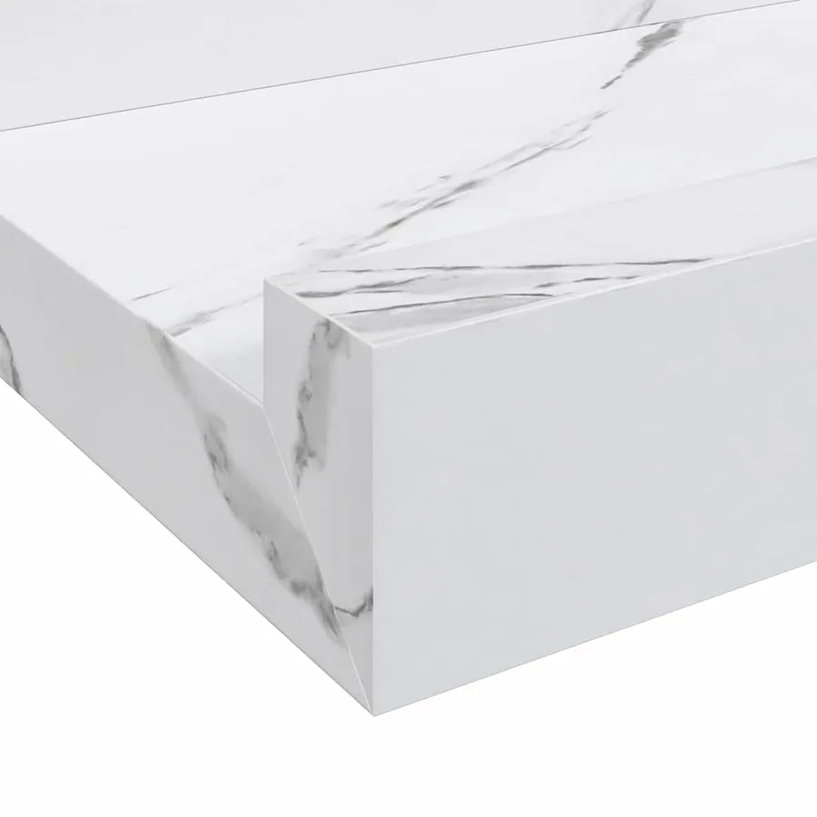 Étagère Murale Montage mural 2 pcs Marbre blanc 115 x 9 x 3 cm - 11
