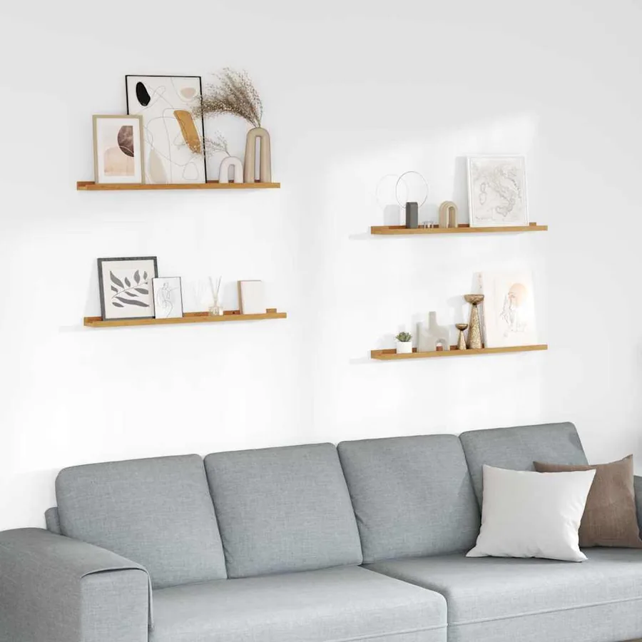 Étagère Murale Montage mural 4 pcs Beige 80 x 9 x 3 cm