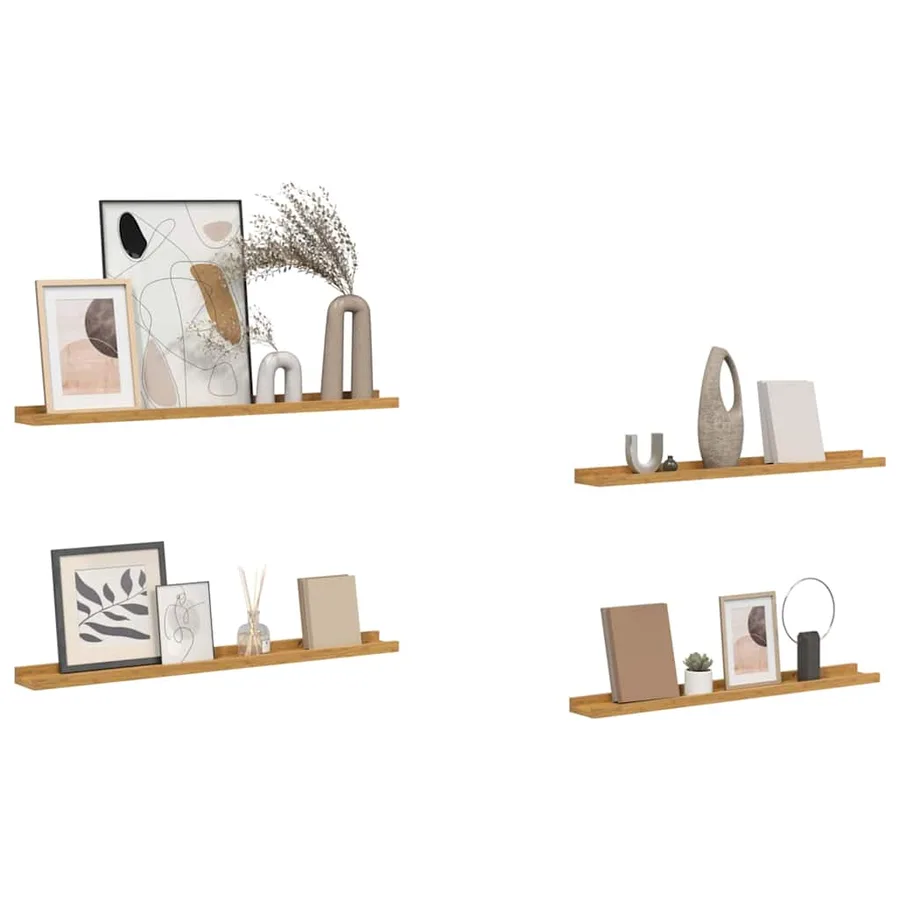 Étagère Murale Montage mural 4 pcs Beige 80 x 9 x 3 cm - 3